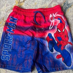Marvel Spider-Man Boys Red and Blue Swim Trunks